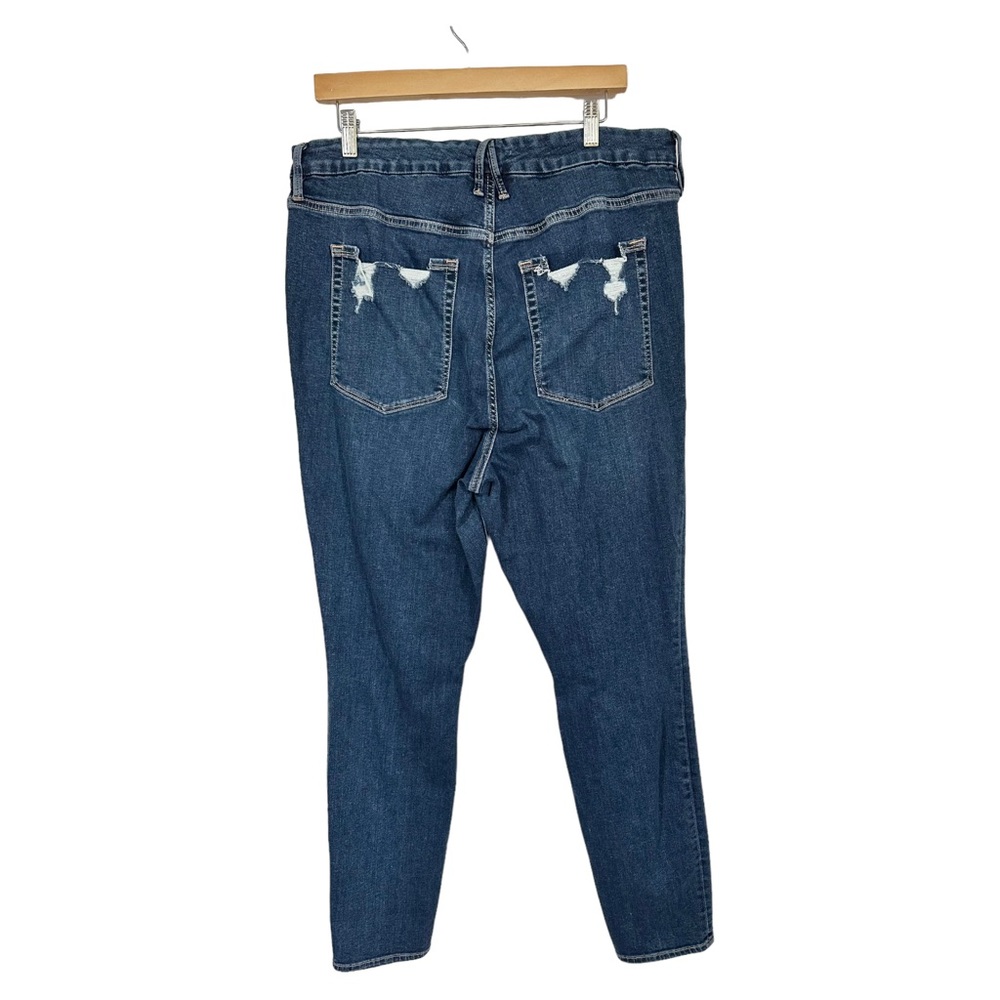 Good American Good Legs Crop High Rise Skinny Jeans Distressed Blue 345 Size 20 - Picture 6 of 13